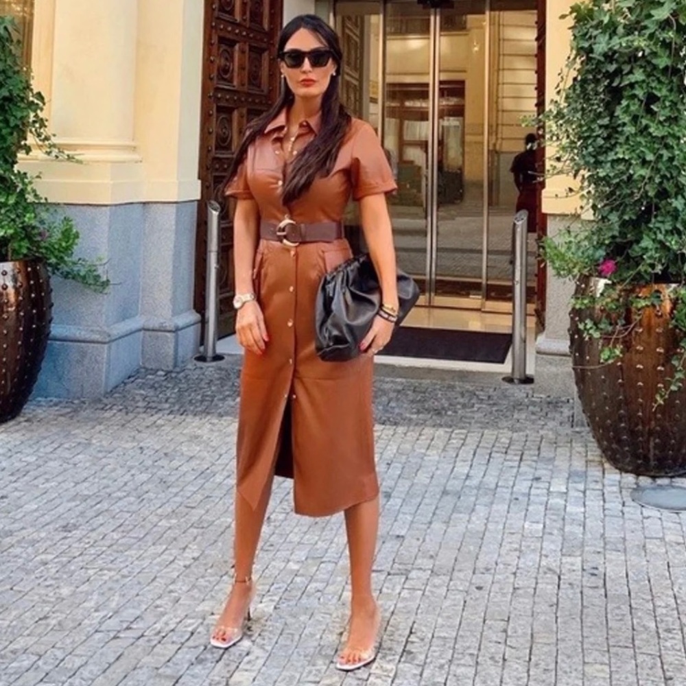 Zara faux Leather Dress